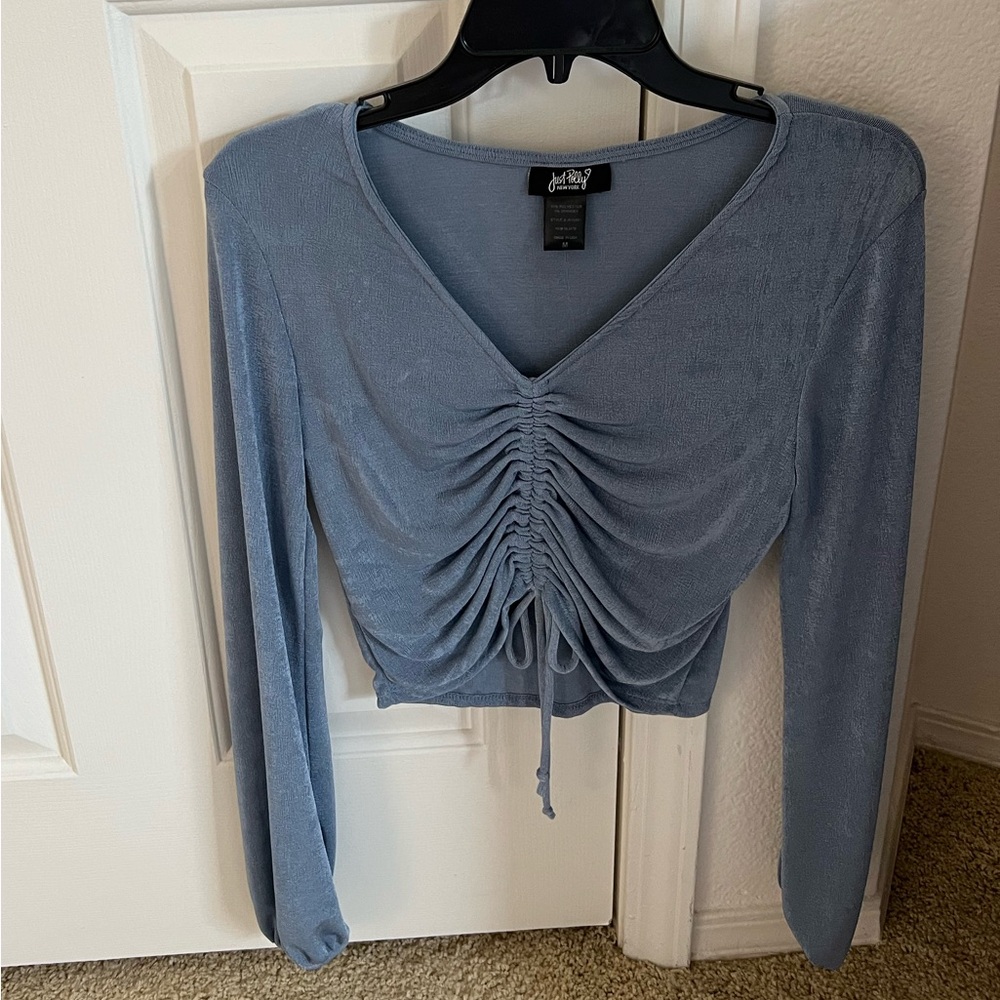 Long sleeve blue blouse